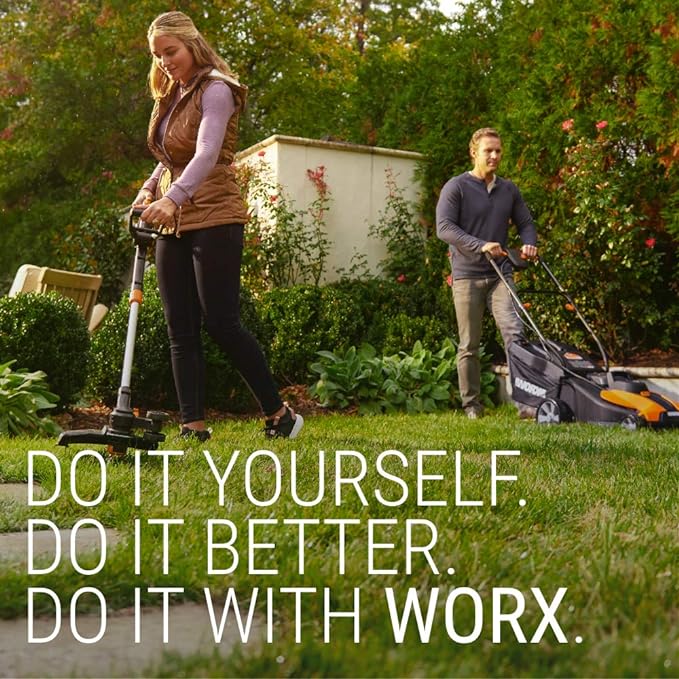 Worx 12 Amp TRIVAC 3-in-1 Electric Leaf Blower & Southwire 2588SW0002 Outdoor Cord-12/3 SJTW Heavy Duty 3 Prong Extension Cord-for Commercial Use (50', Yellow), 50 Feet