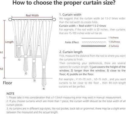 Joydeco Linen Curtains 84 Inch Length 2 Panel Sets,Light Filtering Curtains for Bedroom 100 Inch Wide Living Room Drapes with Back Tabs & Rod Pockets (W100 x L84 Inch, Linen)