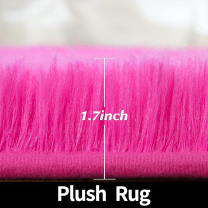 Round Area Rugs for Bedroom (4x4 Feet, Hot Pink)