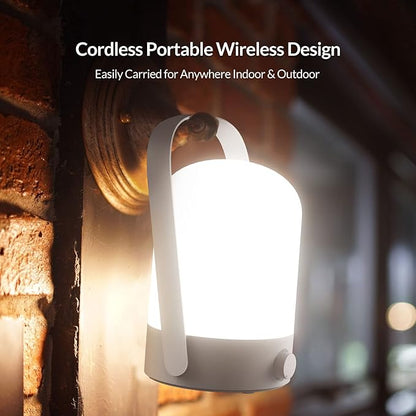 Portable Cordless Lantern Table Lamp, 360° Portable Handle, Stepless Dimmer, Powerful Long-Lasting 50hrs, Rechargeable LED Lantern for Camping Bedroom Party