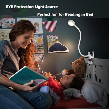 Desk lamp, LED Reading Light, Dimmable Clamp Lamp for Bed Headboard, Bedroom, Office, 3 Modes & 9 Dimming Levels, Flexible Clip Desk Lamp