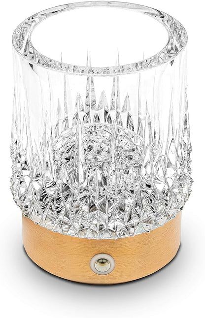 KOSTA Crystal Table Lamp Premium Vase Rechargeable Crystal Vase Lamp Heavy Handmade Modern Vases for Decor Home Bedroom Kitchen Office Living Room Birthday Gift