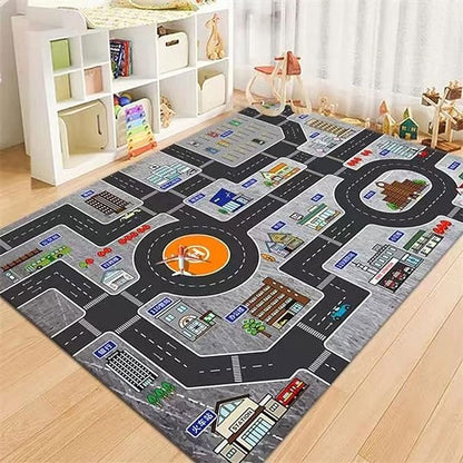 Kids Rug Play Mat Great for Playing with Cars and Toys,Educational Kid Road and Traffic City Life Carpet,Children Baby Fun Throw Rug for Bedroom Play Room,31X47Inch/80X120CM
