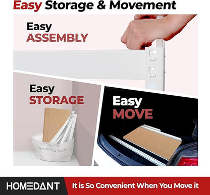 HOMEDANT White 5 Tier Laminated Boltless Heavy Duty Garage Storage Adjustable Wide Size Metal Shelving Unit Utility Rack Shelves Organization Shelf Shed Warehouse 47.7" W x 24.1" D x 71.3" H 4Pack
