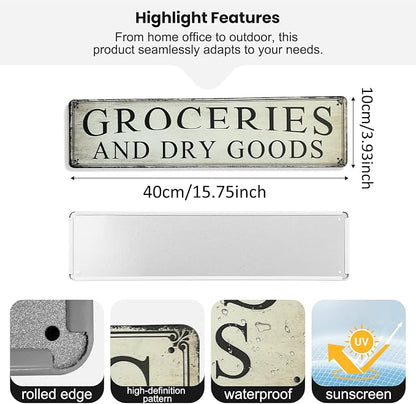 Pantry Sign Grocery Tin Sign General Farmhouse And Kitchen Wall Decor General Store Decorations 4×16 Inches
