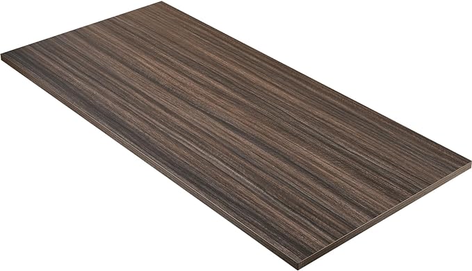 Kaboon Universal Tabletop 45.67"x23.62", Solid One-Piece Melamine Table Top, Double Desk L-Desk Floating Desk DIY, Home and Office,Eucalyptus/Dark Walnut