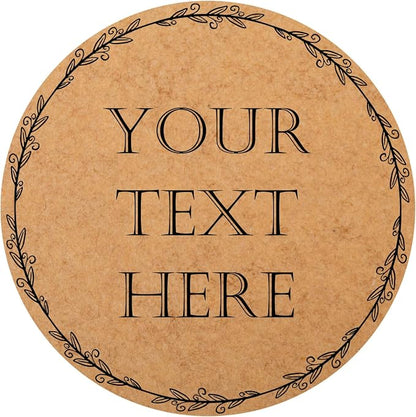 100-1000 Pcs Kraft Custom Sticker Labels Round Customized Labels Wreath Designs Personalized Stickers for Food Jars Gift Essential Oil Bottles Storage Bins(Kraft Paper 3)
