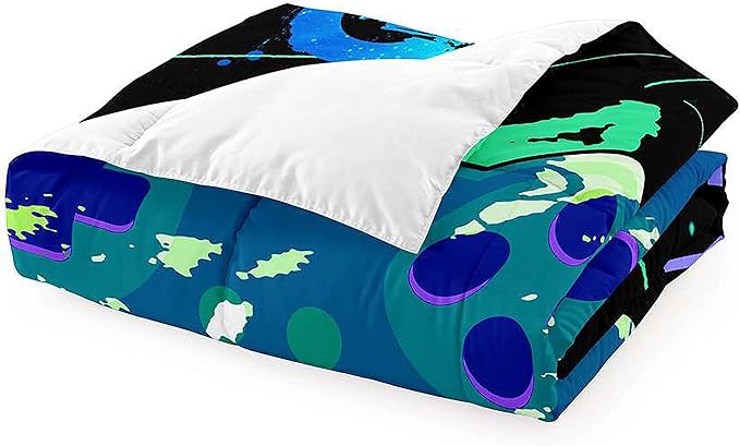 Game Comforter Set Fluffy Video Gaming Bedding Sets Gamer Room Decor Twin Size Colorful Black Gamepad Soft Game Bedding Set for Boys Teen 1 Comforter and 1 Pillowcase