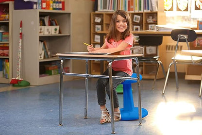 Kore Kids Wobble Chair - Flexible Seating Stool for Classroom & Elementary School, ADD/ADHD - Made in The USA - Age 6-7, Grade 1-2, Dark Blue (14in)