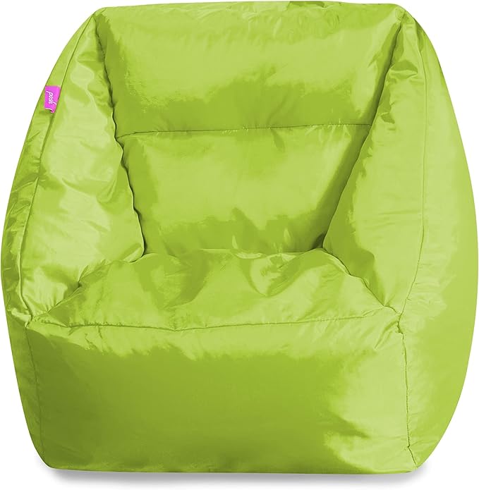 Posh Creations Structured Comfy Seat for Playrooms and Bedrooms, Large Bean Bag Chair, Coronado Chair, Lime