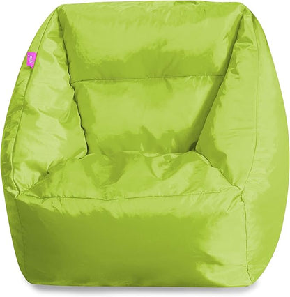 Posh Creations Structured Comfy Seat for Playrooms and Bedrooms, Large Bean Bag Chair, Coronado Chair, Lime