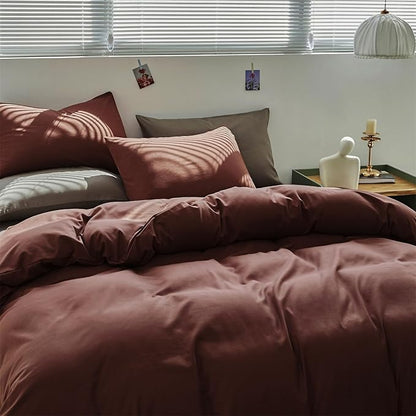 Brick Red Comforter Set Cal King Clay Red Color Bedding Set 3 Pieces Solid Color Women Blanket Set Solid Brick Red Comforter Set Cal King Dark Red Blanket Set Girls Comforter Set