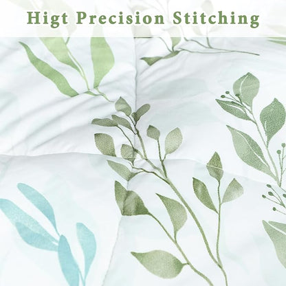DILIMI King Size Comforter Set, 3 Pieces King Comforter Set, Reversible Green Comforter King, Ultra Soft and Fluffy Bedding Comforter Sets with Comforter, 2 Pillowcase