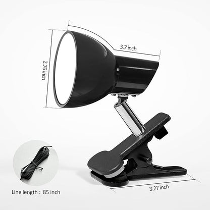 Clamp Light, Super Bright Clip Lamp for Book Reading in Bed Headboard Light, Easy to Attach Illumination Powerful Small Compact Clamp Lamp Black