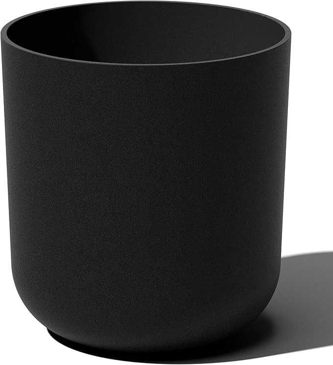 Veradek Round Black Plastic Planter Pots for Indoor/Outdoor Garden Use, with Drainage Holes, Suitable for Small to Large Succulent Plants, Flowers, Modern Interior Plants