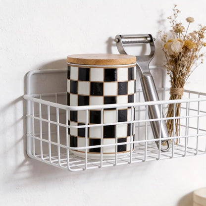 Kitchen Countertop Ceramic Checkered Canisters,Black And White Food Storage Containers With Lid,Airtight Kitchen Canisters for Flour, Sugar, Coffee, Tea, and Dry Goods (Black, Small)