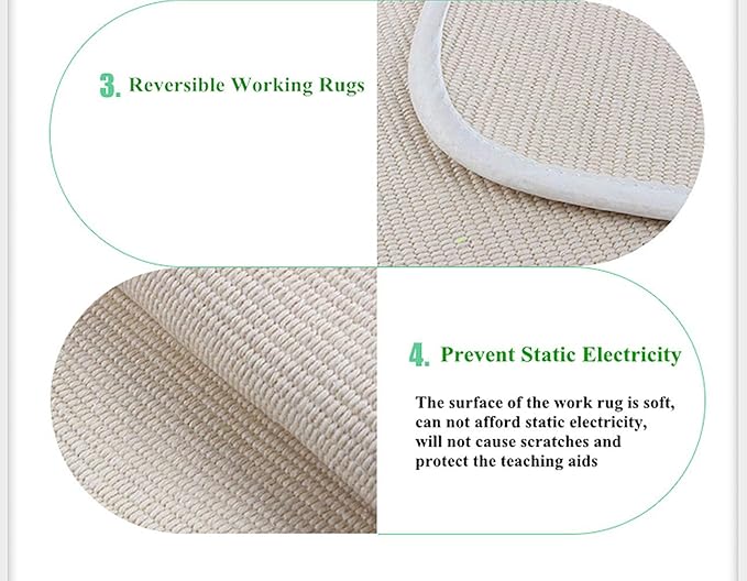 Montessori Mat for Nursery Preschool Kindergarten Soft Baby Play Mat Cotton Working Rug for Toddlers Babies Children Girls, 23.6''×31.5'', Off-White