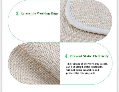 Montessori Mat for Nursery Preschool Kindergarten Soft Baby Play Mat Cotton Working Rug for Toddlers Babies Children Girls, 23.6''×31.5'', Off-White