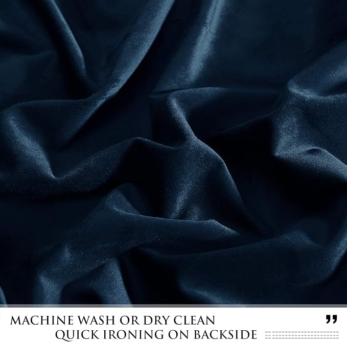 Navy Blue Velvet Waterfall Valances W39 inches, 1 Panel | Classic Valance Curtains for Bay Window, Kitchen, Victorian Match Curtains for Backdrops, Rod Pocket