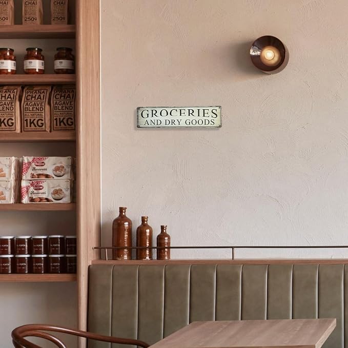 Pantry Sign Grocery Tin Sign General Farmhouse And Kitchen Wall Decor General Store Decorations 4×16 Inches