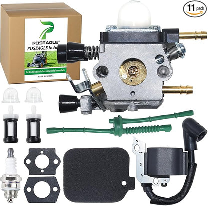 C1Q-S68G Carburetor with 4229 400 1300 Ignition Coil Replaces 4229 120 0606, C1Q-S64, C1Q-S68, C1Q-S68D, C1Q-S68E for Stihl BG55, BG85, BG45, BG46, BG65, SH85, SH55C, SH55 Leaf Blowers