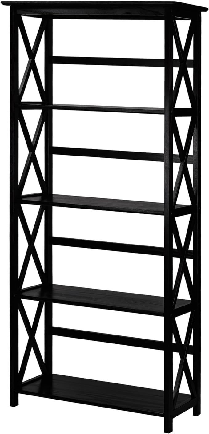 Casual Home Montego 5-Shelf Bookcase, Black (New)