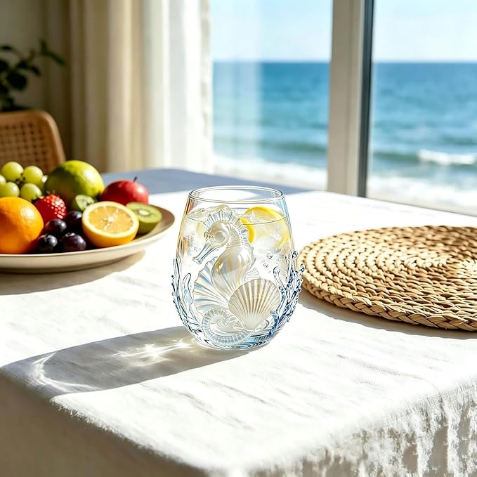 Artisan Blue Octopus Glassware Handmade 3D Ocean Decor Gift