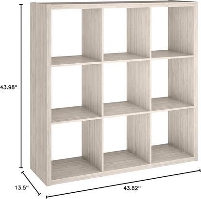 ClosetMaid 4589 Decorative Open Back 9-Cube Storage Organizer, Bleached Walnut