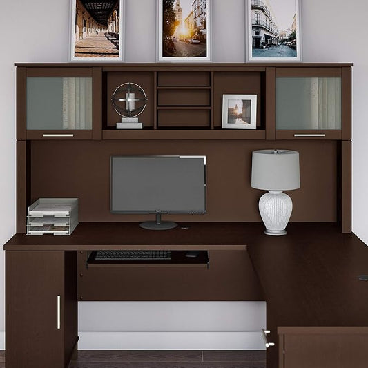 Bush Furniture Somerset Desk Hutch, 71" W, Mocha Cherry