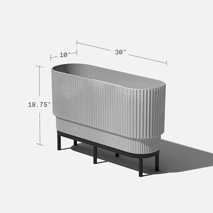 Veradek Demi Series Raised Long Planter for Indoor/Outdoor Use | Made from Plastic & Stone w/Wooden Stand | Modern Patio Décor for Flowers/Shrubs