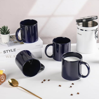 BYCNZB 22oz Super Large Ceramic Coffee Mugs Large Handles Set of 4 (Cobalto)
