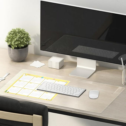 18 x 36 Inch Clear Table Cover Protector, 1.5mm Thick Plastic Vinyl Desk Pad, Desktop Mat