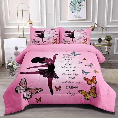 Black Girl Comforter Twin Sets,Black Girl Magic Bedding Set,African American Girl Comforter Set for Kids Teens,Cute Afro Melanin Princess Toddler Bed Set