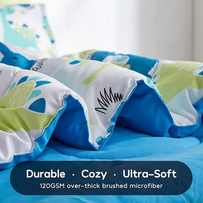 SLEEP ZONE Kids Bedding Twin Comforter Set - Cute Printed for Boys, Girls, Teens, Super Soft, Fade Resistant, Cute Dino, Twin