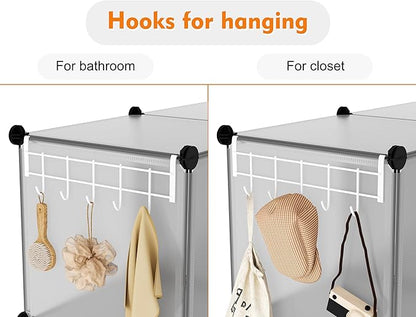 HOMIDEC 20-Cube Storage Organizer, Closet Organizer Storage Shelf Bookcase Bookshelf with Metal Hammer, Storage Cubes Organizer Cabinet for Kids, Closet, Bedroom, Bathroom