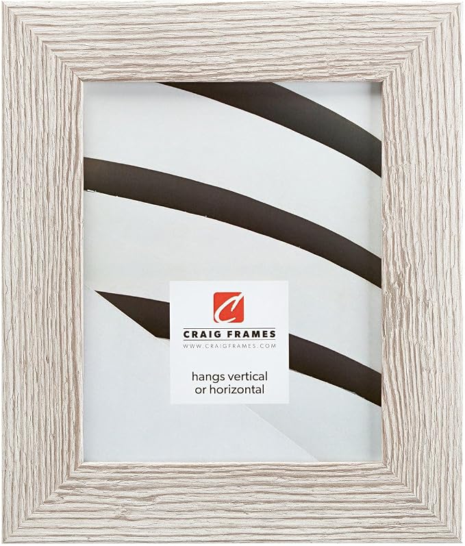 Craig Frames 18x36 Vintage White Poster Frame for Posters and Gallery Wall | Lightweight shatter resistant acrylic facing with a rigid backing board, made in the USA