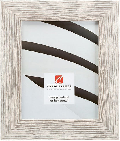Craig Frames 18x36 Vintage White Poster Frame for Posters and Gallery Wall | Lightweight shatter resistant acrylic facing with a rigid backing board, made in the USA