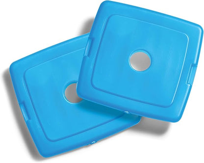 Cool Coolers by Fit + Fresh, 4 Pack Slim Ice Packs, Space Saving Reusable Ice Packs for Lunch Boxes or Coolers