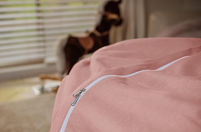 Wekapo Stuffed Animal Storage Bean Bag Chair Cover for Kids | Stuffable Zipper Beanbag for Organizing Children Plush Toys Large Premium Cotton Canvas (Solid Pink, X-Large)
