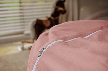 Wekapo Stuffed Animal Storage Bean Bag Chair Cover for Kids | Stuffable Zipper Beanbag for Organizing Children Plush Toys Large Premium Cotton Canvas (Solid Pink, XX-Large)