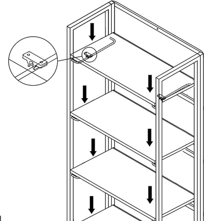 No-Assembly Folding Bookshelf Storage Shelves 4 Tiers Vintage Multifunctional Plant Flower Stand Storage Rack Shelves Bookcase for Home Office(All White)