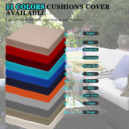 ClawsCover 9Pack Outdoor Seat and Back Cushions Replacement Covers Fit for 5 Pieces 4-Seater Wicker Rattan Patio Conversation Set Sectional Couch Furniture,Gray-Include Covers Only (Large)