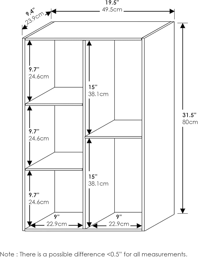 Furinno Luder Bookcase / Book / Storage , 5-Cube, White
