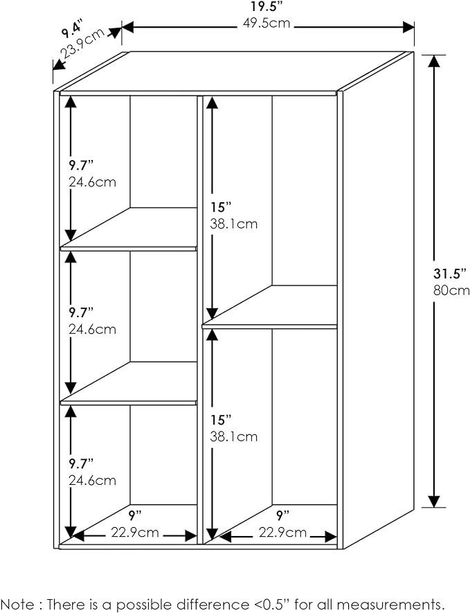 Furinno 5-Cube Reversible Open Shelf, White/Pink 11069WH/PI