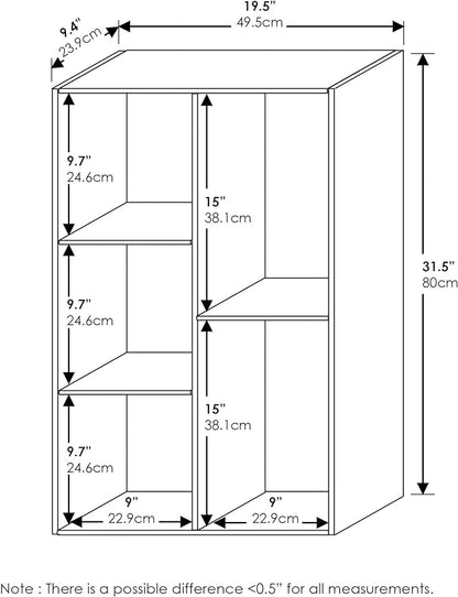 Furinno 5-Cube Reversible Open Shelf, White/Pink 11069WH/PI