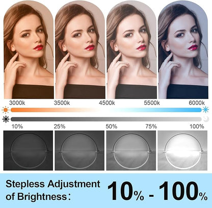 Half Moon Light for Nail Desk, 29IN 35W 2520Lumen Half Moon Table Lamp, 3000-6000K Brightness Adjustable LED Nail Light for Manicure Desk, Lash Light Lamp for Beauty Eyelashes Tattoos Crafts