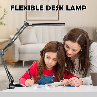 Adjustable Swing Arm Desk Lamp with Clamp, LED Desk Lamp,Dimmable Desk Light, 3 Colors 10 Brightness Adjustable Flexible Gooseneck, Architect Task Lamp for Home Office