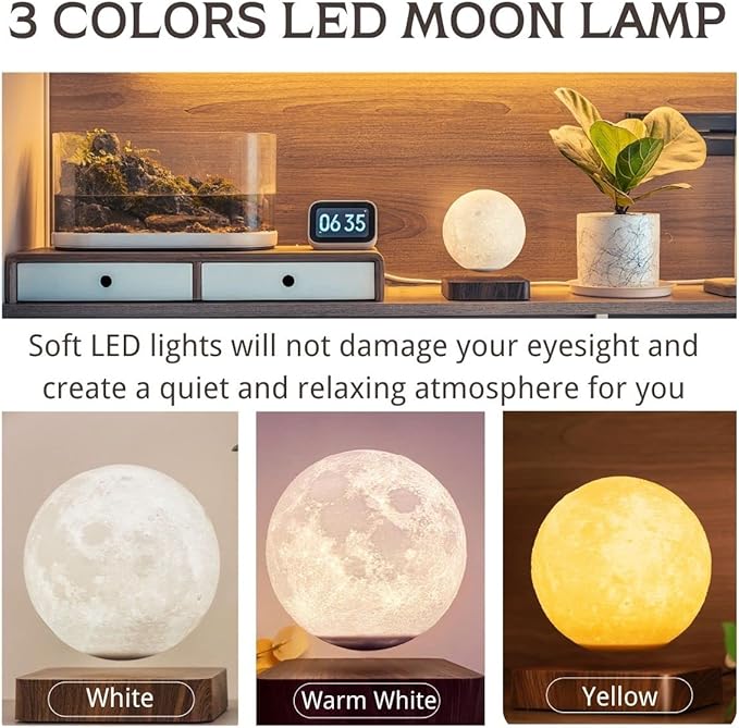 Levitating Moon Lamp, Floating Moon Lamp Magnetic Levitation Moon Light Gifts for girls, boys, Children and teenagers