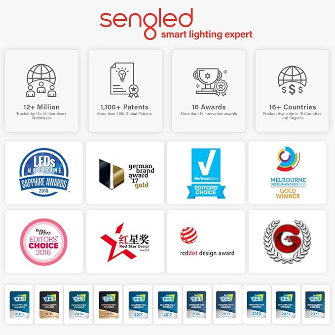 Sengled Smart Light Bulb, E12 Smart Bulb, S1 Auto Pairing with Alexa Devices, Candelabra Light Bulbs, Smart Chandelier Light Bulbs That Work with Alexa, 45W Equivalent, Warm Light Bulbs, 4-Pack