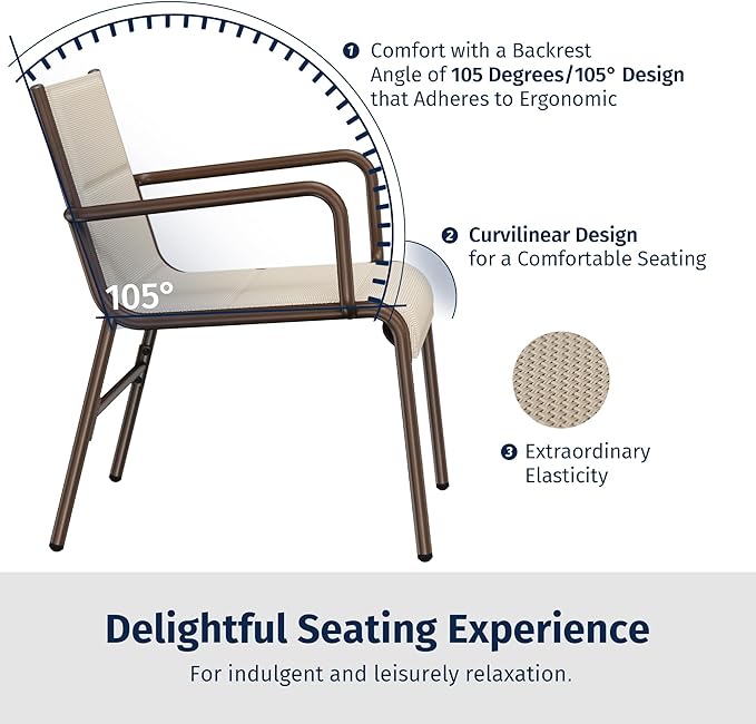 EAST OAK 4-Piece Patio Furniture Set, Waterproof Outdoor Furniture Set, Patio Sofa with Coffee Table for Balcony or Porch, 4 Seats Patio Conversation Sets for Backyard in Beige